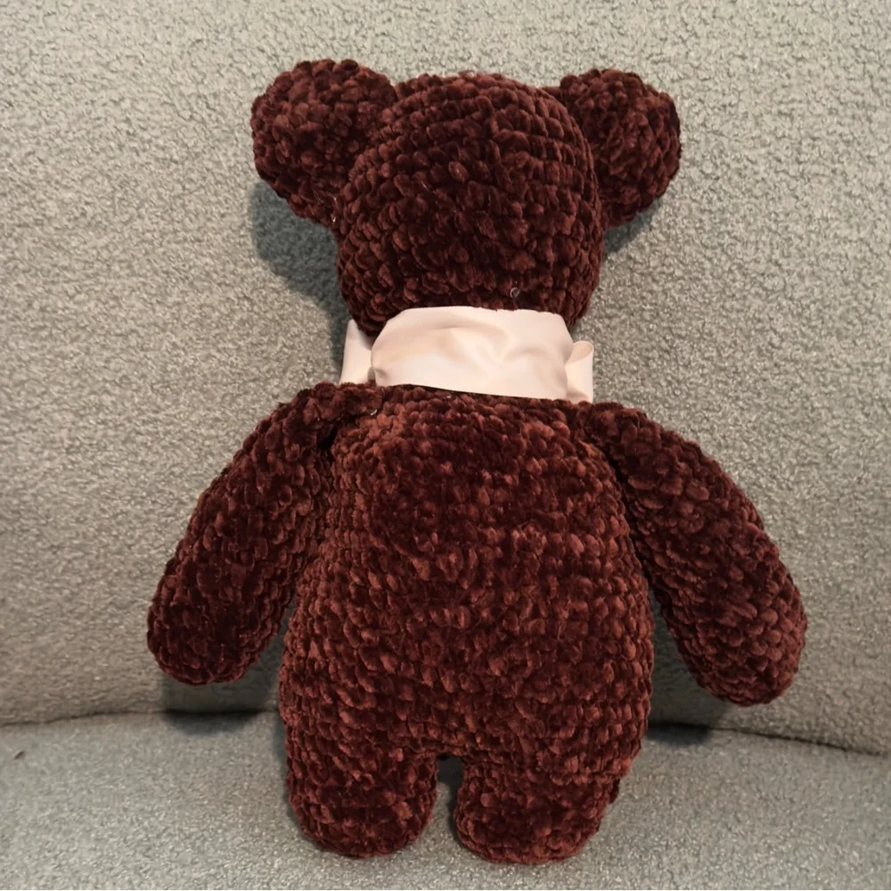 NWT Plushy Bear Handmade With Love Dark Brown